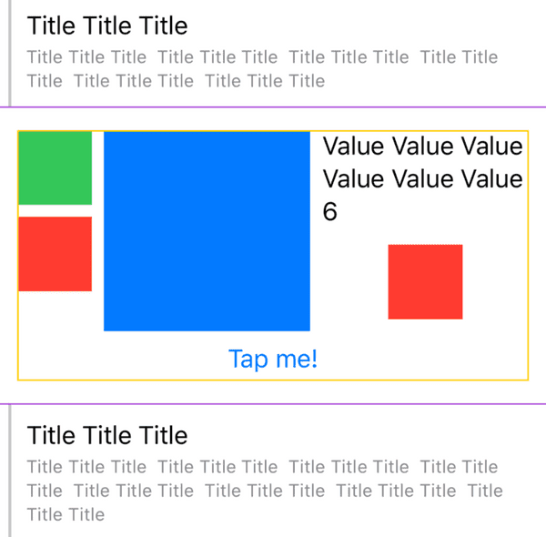 Screenshot of SwiftUI table view cells displayed in the sample app.